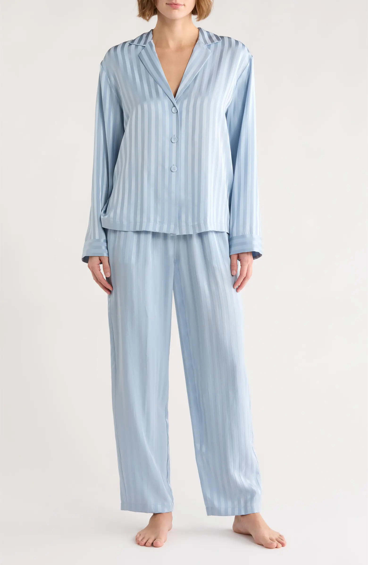 Lunya Stripe Washable Silk Button-Up Pajamas | Nordstrom | Nordstrom