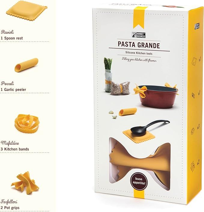 Pasta Grande - Fun Pasta Shaped Silicone Kitchen Tools in a Gift Box / 4 of our Pasta-shaped kitc... | Amazon (US)