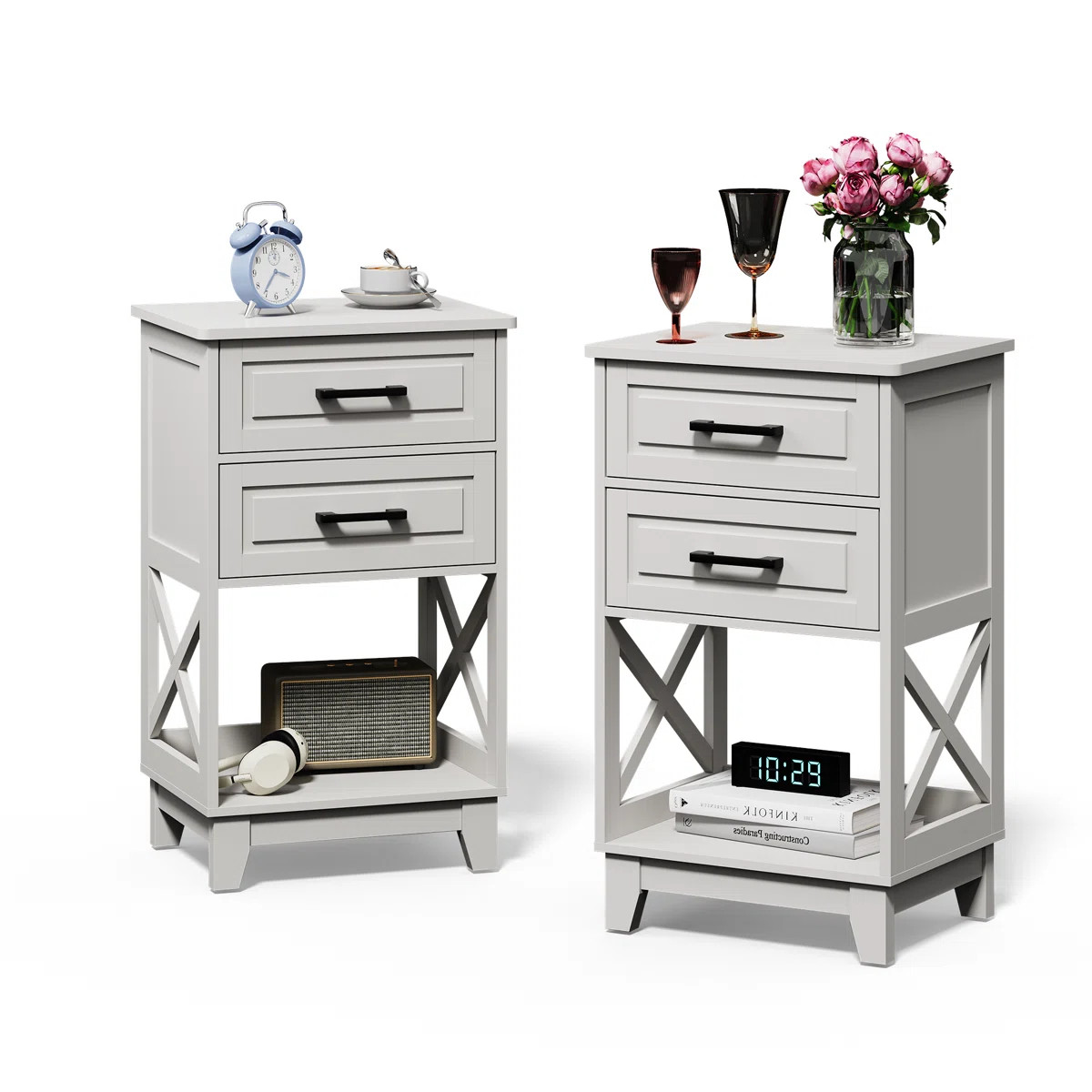 Gracie Oaks 2-drawer Nightstand & Reviews | Wayfair | Wayfair North America