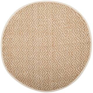 Natural Fiber Ivory/Beige 6 ft. x 6 ft. Round Geometric Area Rug | The Home Depot