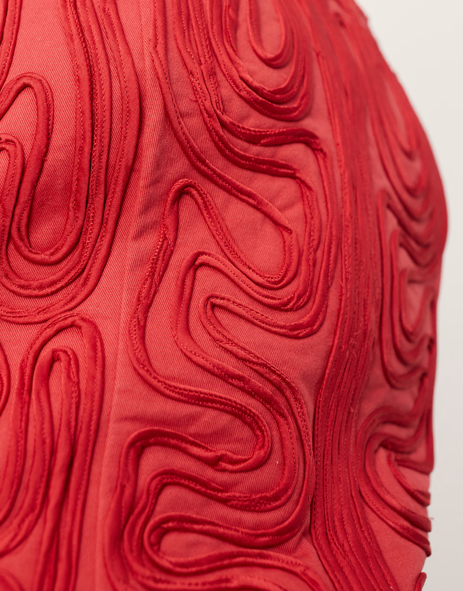 ASOS EDITION embroidered cornelli structured bandeau top in cherry red | ASOS (Global)