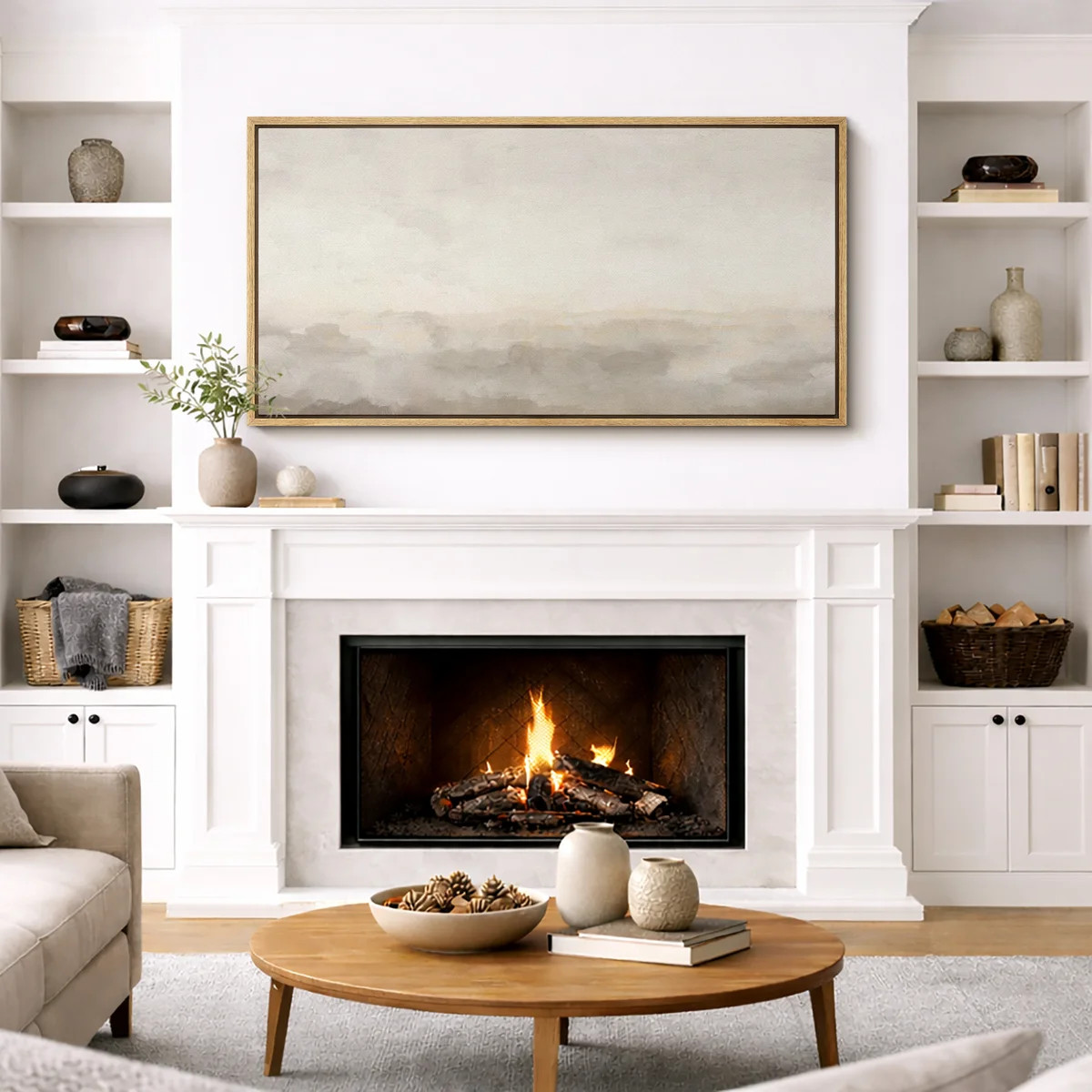 Minimal Landscape "Muted Abstract Calm & Serene Artwork, Neutral Simple Wall Pictures, Extra Larg... | Wayfair North America