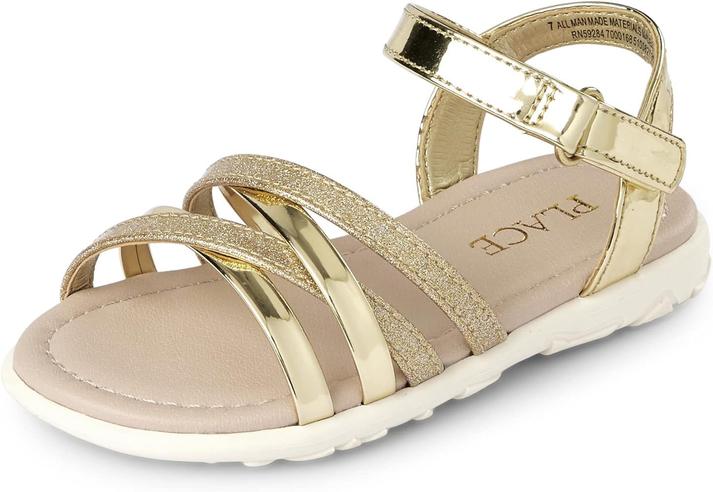 The Children's Place Unisex-Child and Toddler Girls Glitter Sandals | Amazon (US)