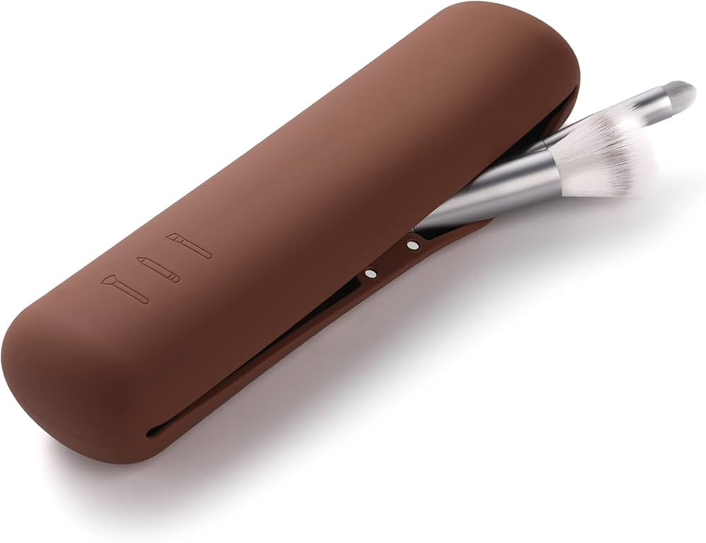 FERYES Large Travel Makeup Brush Holder, Magnetic Anti-fall Out Silicon Portable Cosmetic Face Br... | Amazon (US)