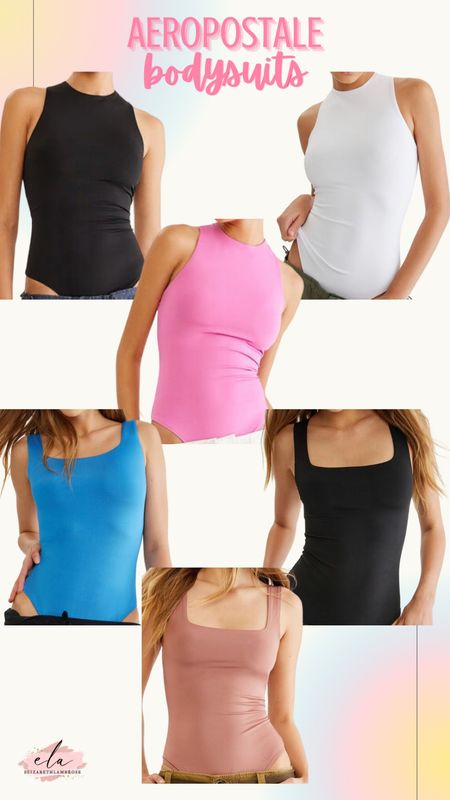 i’ve been sleeping on aeropostale! 
these bodysuits are under $15 and so so cute! 
i ordered the square neck black one and the pink and white high neck ones!! 

#Aeropostale #bodysuits #highneck #squareneck #colors #soft #dupe

#LTKSeasonal #LTKsalealert #LTKstyletip