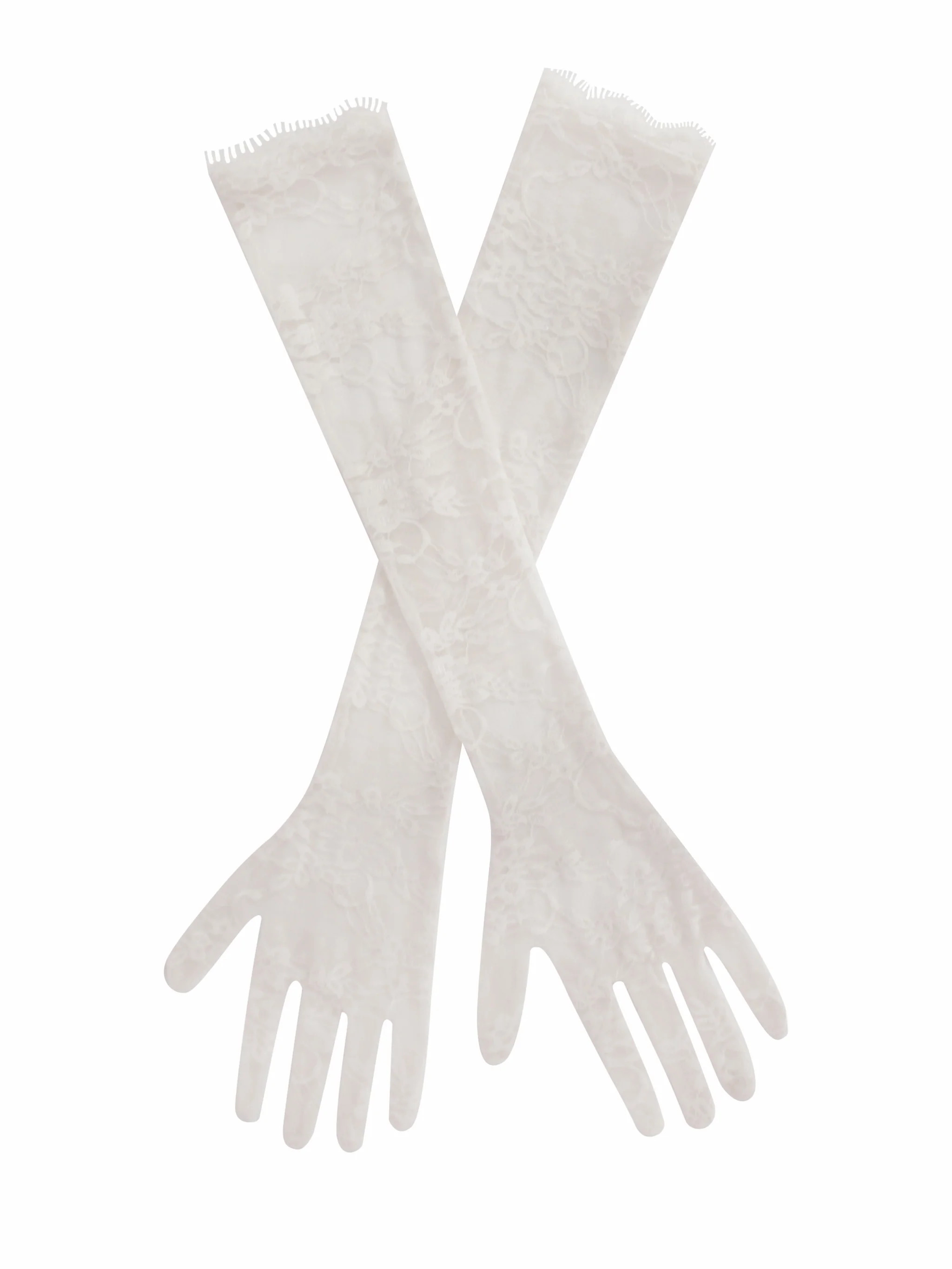 Rae White Lace Opera-length Gloves | Miss Circle