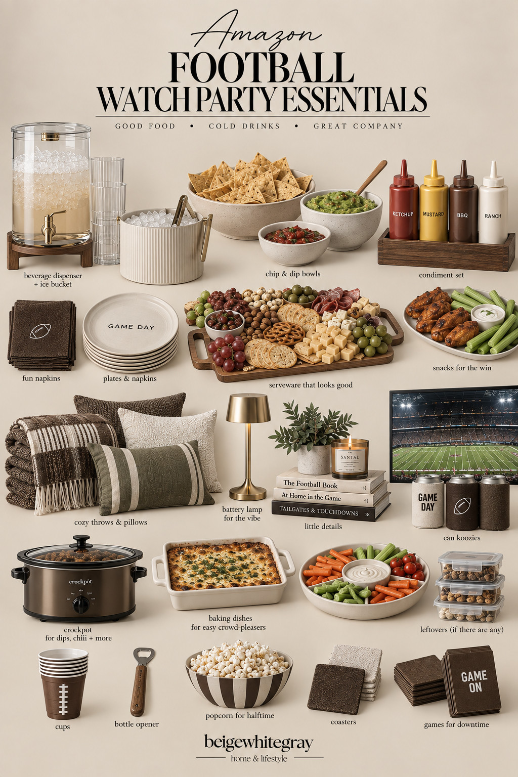Game day essentials to make your watch party unforgettable. From snacks to cozy throws, we’ve got you covered!