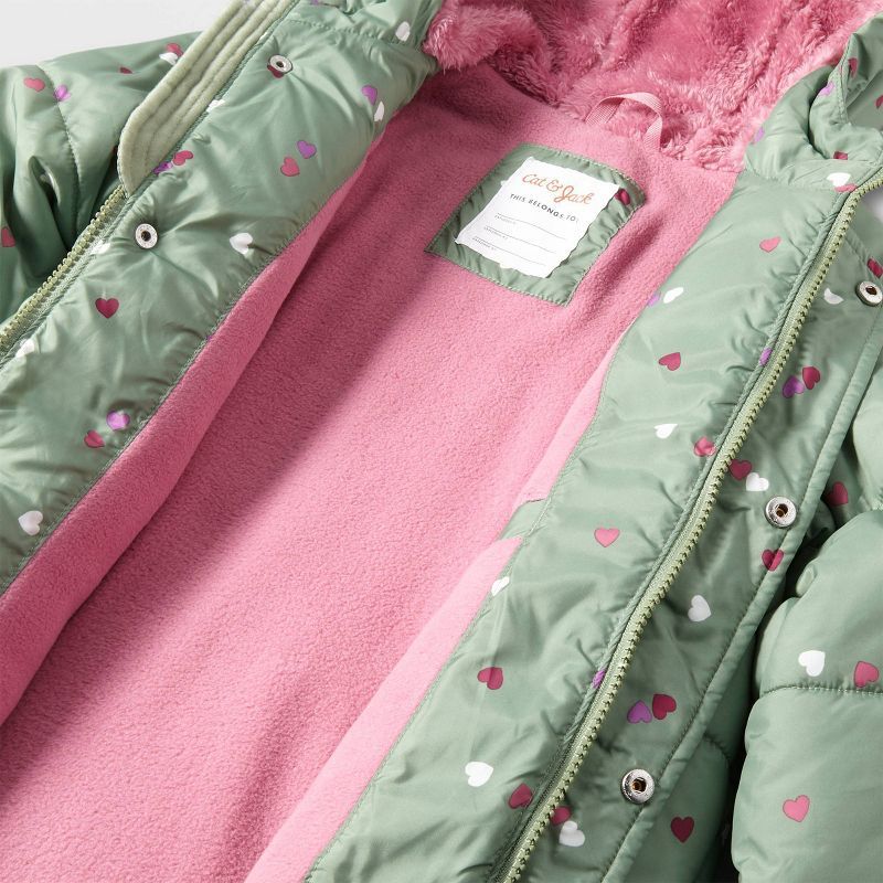 Girls' Reversible Puffer Jacket - Cat & Jack™ Sage Green | Target