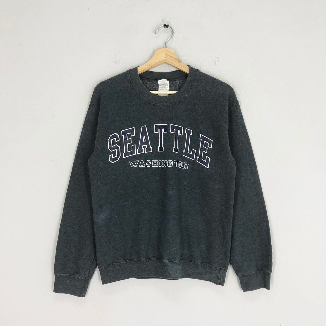 Vintage Seattle Washington Sweatshirts Washington Sweater Gray Seattle Washington State Crewneck ... | Etsy (US)