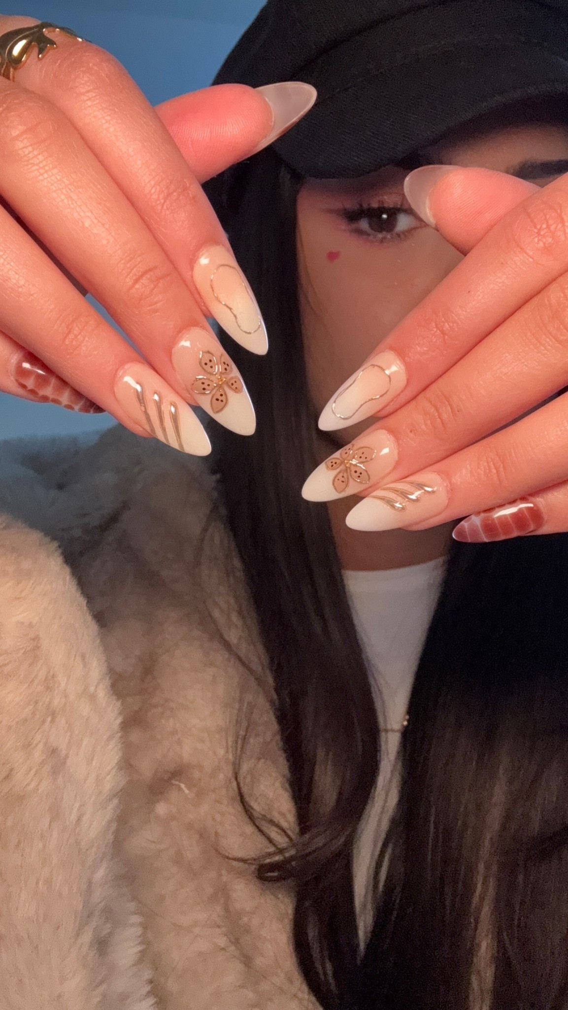 Brown press on nails from shein 💕