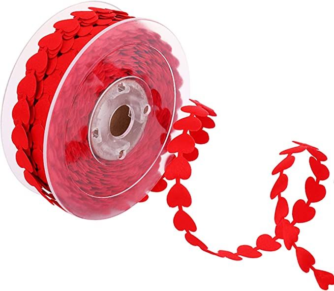 Aflyu Valentine's Day Heart Ribbon Fabric Gift Wrapping Ribbon for Valentine's Day, Wedding Decor... | Amazon (US)