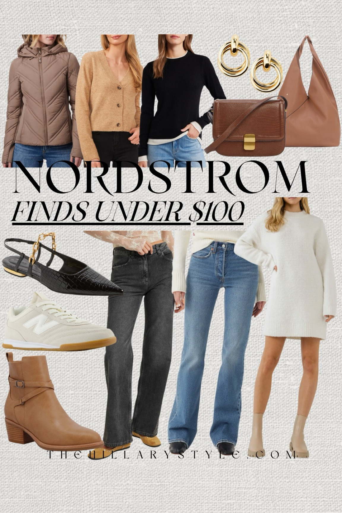Nordstrom Fall Finds Under $100
Affordable Fall basics from top brands at Nordstrom. Sweater dress, denim. Wide leg denim, black denim, boots, sling bag shoes, sneakers, coat, jacket, cardigan, cashmere sweater, handbag, shoulder bag, gold hoop earrings. English Factory, Levi’s, Free People, New Balance, MIA, Open Edit, Bernardo, CeCe, Griffen, Mali + Lili, Mango

#LTKStyleTip #LTKFindsUnder100 #LTKSeasonal