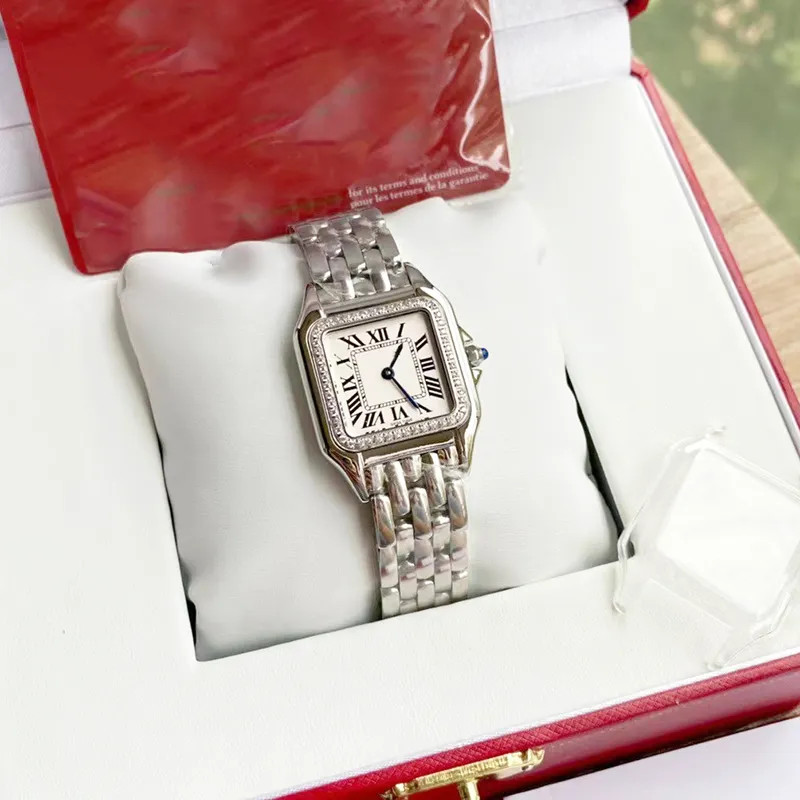 Fashion Women Watches Quartz Movement Silver Gold Dress Watch Lady Square Tank Stainless Steel Ca... | DHGate
