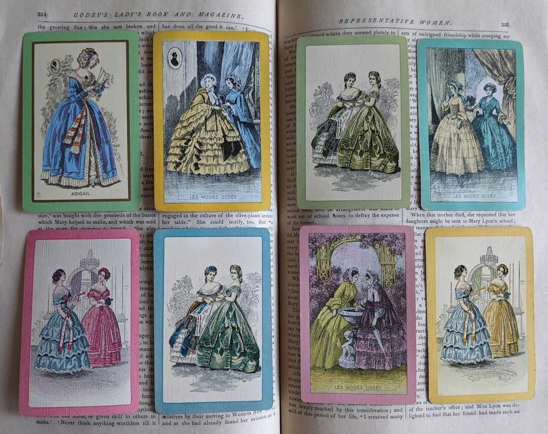 8 FRENCH Vintage Junk Journal Cards. Illustrated Paper Ephemera. Paris Fashion Les Modes Godey La... | Etsy (US)