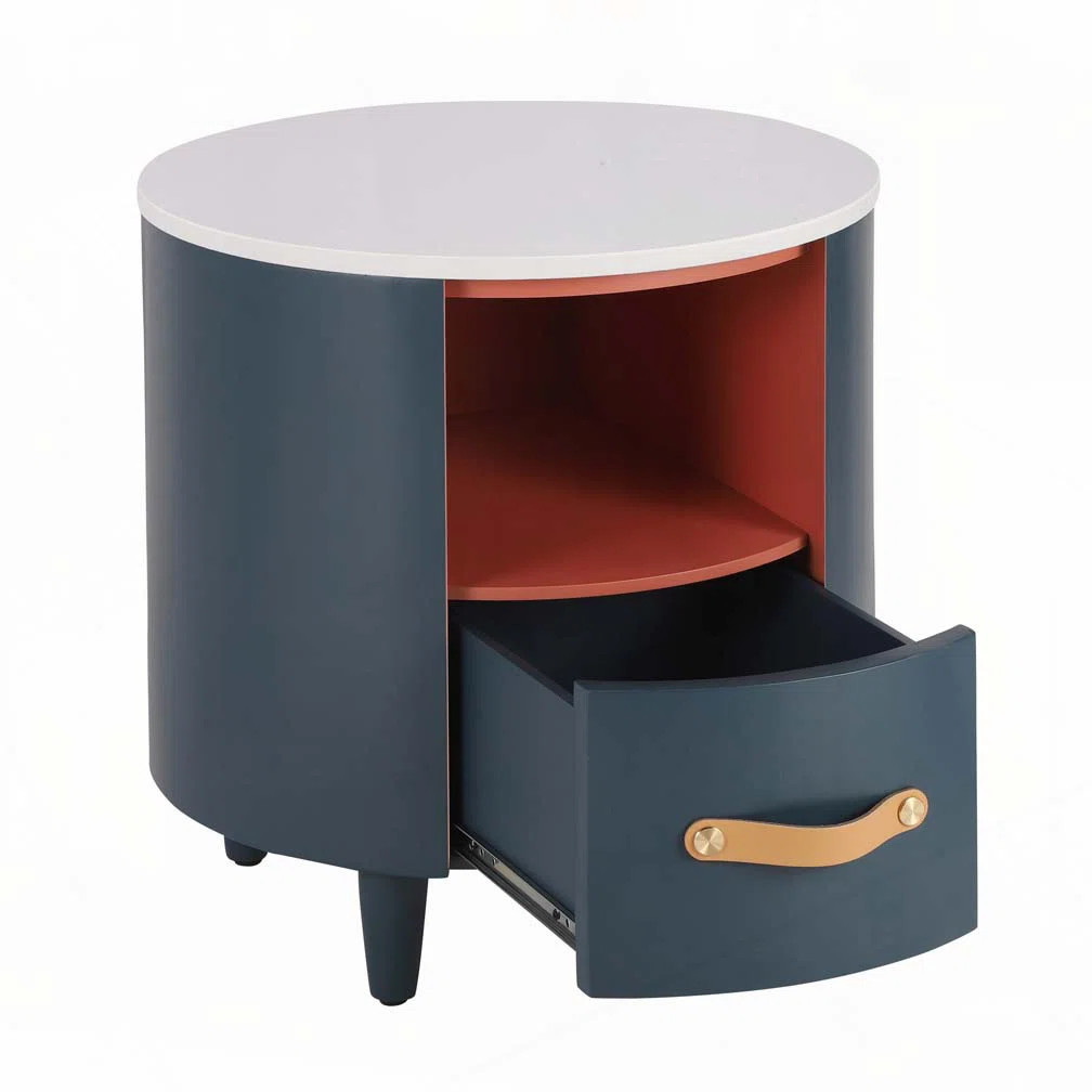 Round Nightstand with Storage Drawer | Wayfair North America