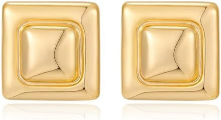 Gold Square Stud Earrings for Women Polished Spiral Stud Earrings for Women Birthday Jewelry | Amazon (US)