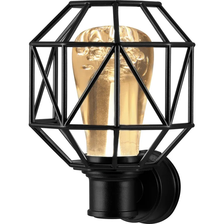 Better Homes & Gardens LED Night Light, Geometric Design, Light Sensing, 5 in, Matte Black | Walmart (US)
