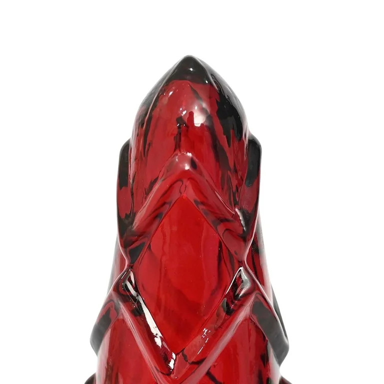 Glass Embossed Christmas Tree Decoration, Red, 12", by Holiday Time | Walmart (US)