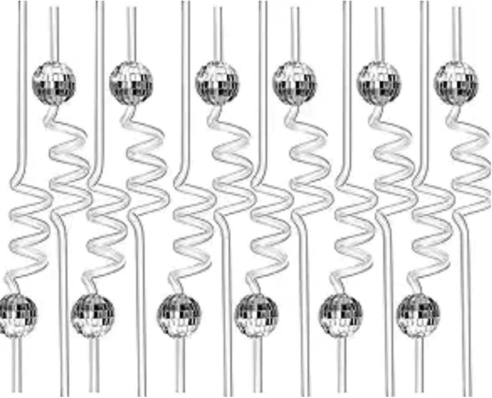 12PCS Disco Straws, Silver Mirror Disco Ball Straw, Glitter Disco Ball Straw for Party Dance Wedd... | Amazon (CA)