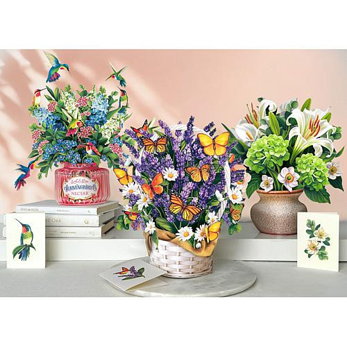 Crafts & Sewing Freshcut Paper Set of 3 Classic Floral Pop-Up Bouquets | HSN