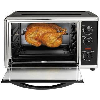 1500-Watt 12-Slice Black Countertop Oven with Convection and Rotisserie | The Home Depot