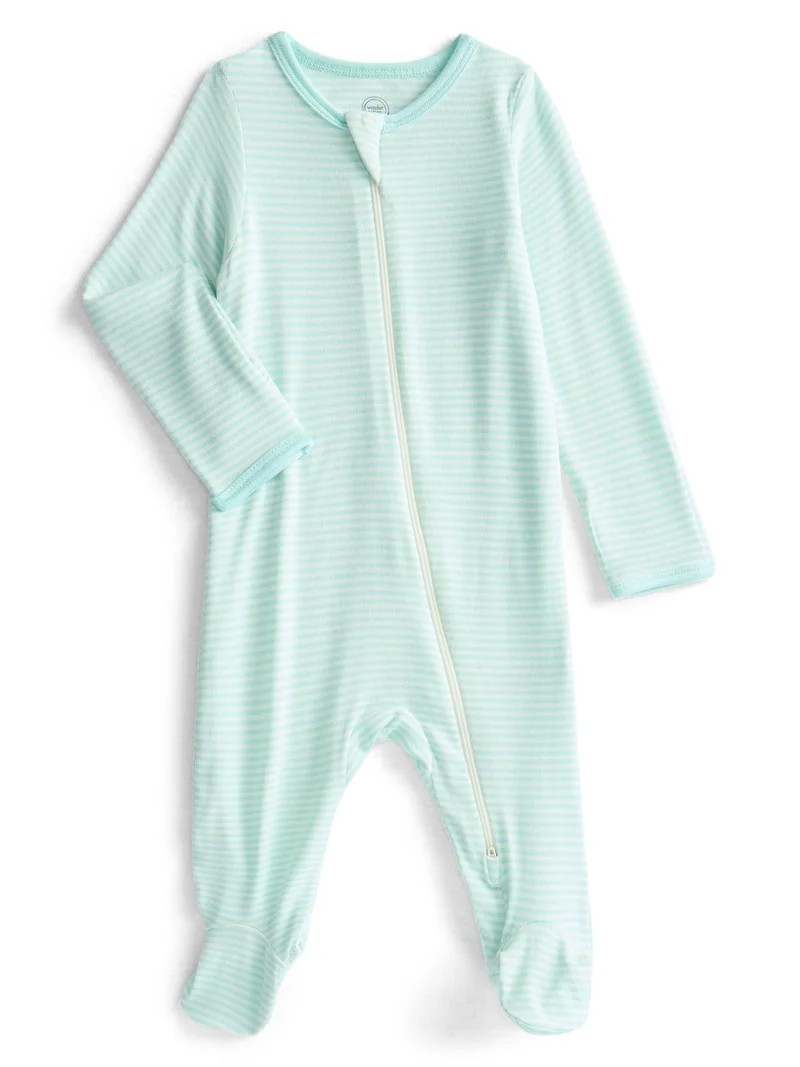 Wonder So Soft Modal by Wonder Nation Gender Neutral Two-Way Zipper Footed Sleep N Play Pajamas, ... | Walmart (US)