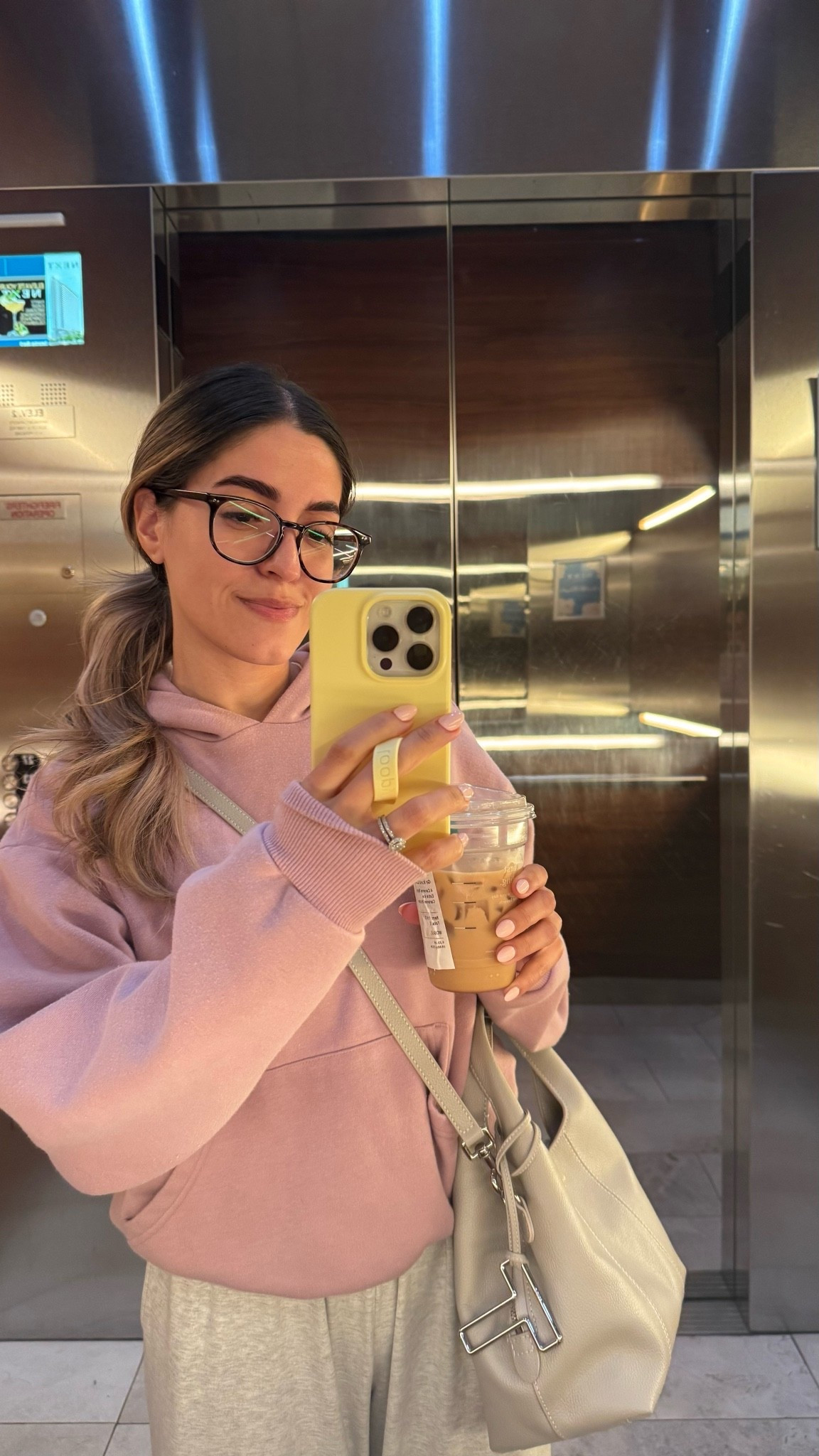 Comfy casual outfit
Coffee run 
Yellow phone case
Pink hoodie
Glasses

#LTKootd #LTKPetite #LTKdayinmylife