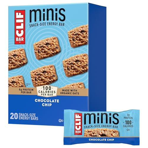CLIF BAR Minis - Chocolate Chip - Made with Organic Oats - 4g Protein - Non-GMO - Plant Based - Snack-Size Energy Bars - 0.99 oz. (20 Pack) | Amazon (US)