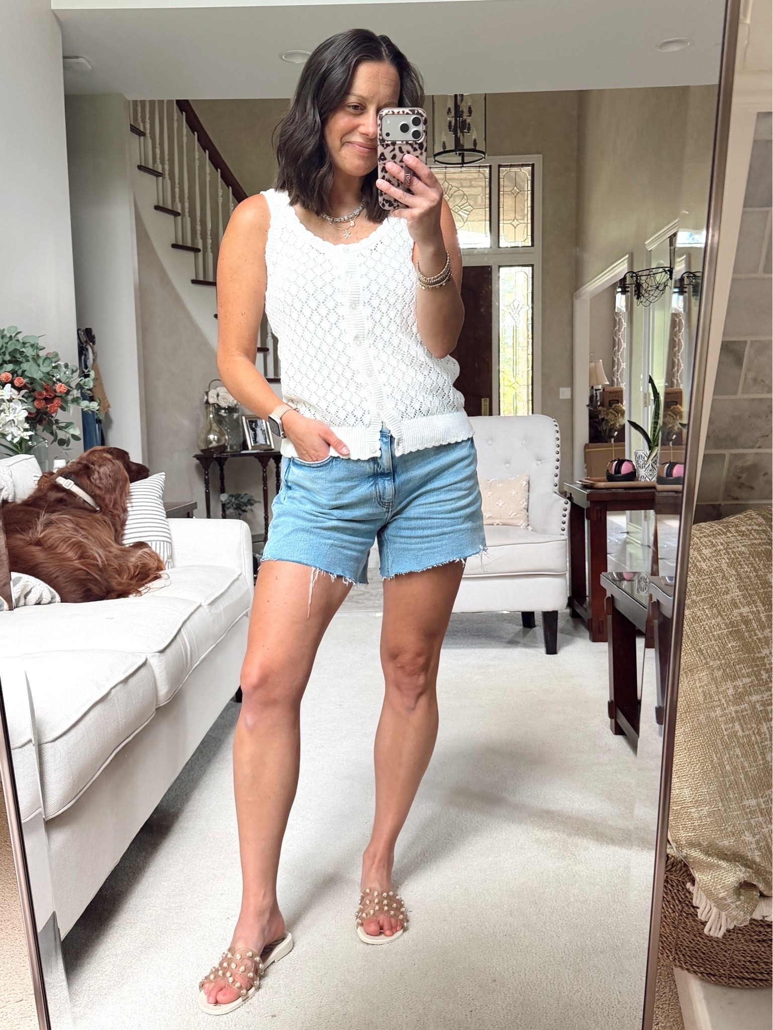 Summer outfit idea!

Crochet tank runs true to size - wearing a small. I sized up to a 27 in Jean shorts.

#LTKootd #LTKmomlife #LTKOver40
