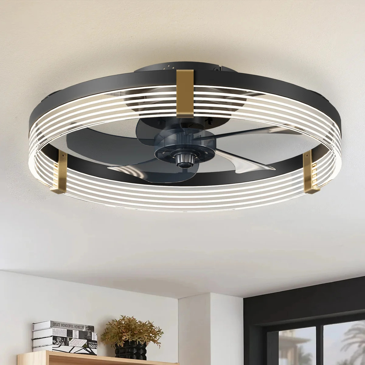 Kordae Indoor Bedroom Flush Mount Ceiling Fan with Light | Wayfair North America