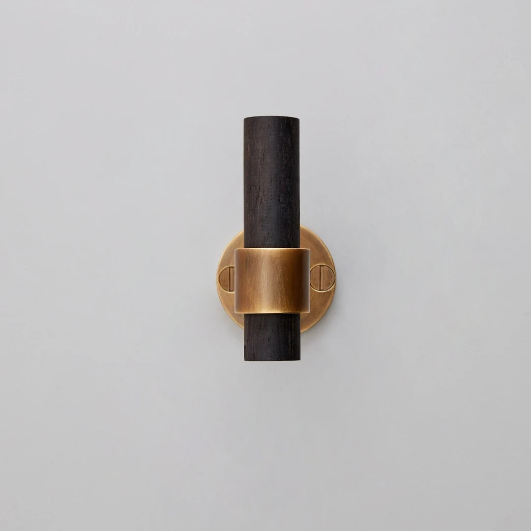 Gaboon Ebony Wood and Antique Brass Bathroom Wall Hook, Entryway Coat Hook, Solid Brass Wall Hook... | Etsy (US)