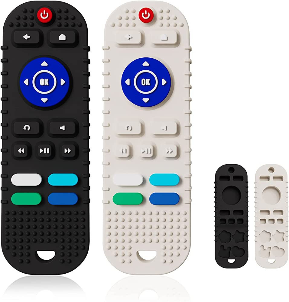2-Pack Silicone Remote Control Baby Teether Toys, Teething Toys for Toddler, Chew Toy for Baby 6-... | Amazon (US)