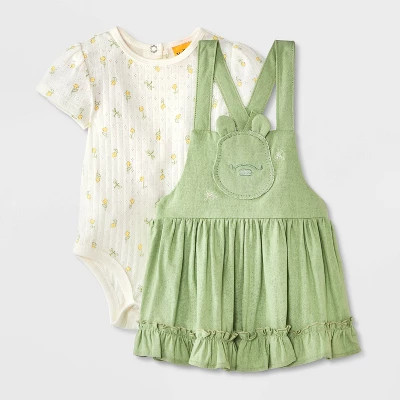 Baby Girls' Disney Winnie the Pooh Collection Dress - Green Newborn | Target