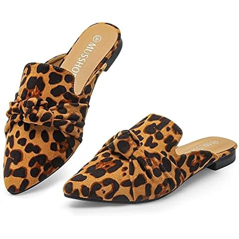 MUSSHOE Mules for Women Slip on Flats Loafers, Pointed Toe Womens Mules, Flat Loafers Shoes for W... | Amazon (US)