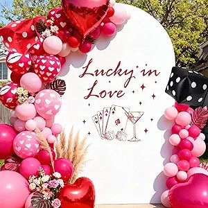 Lucky in Love Bachelorette Decorations - Lucky in Love Sign Decal for Balloons Arch Backdrop, Las... | Amazon (US)