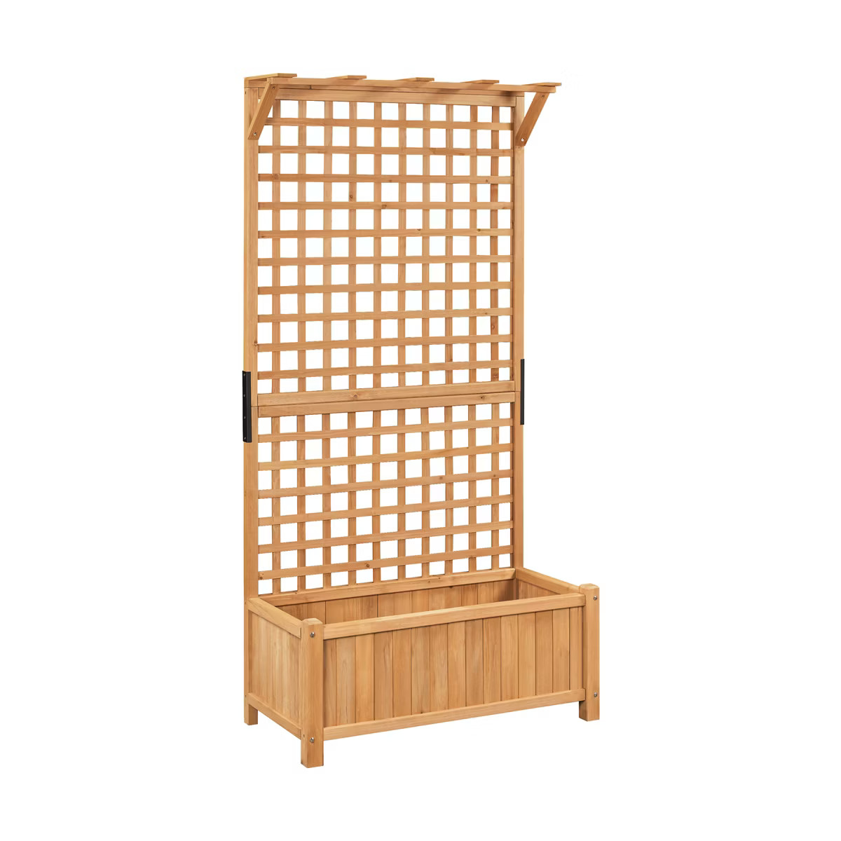 Yaheetech 72"H Wood Planter Raised Bed with Trellis, Light Brown | Target