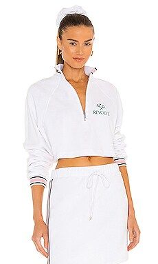 REVOLVE TENNIS CLUB Half Zip Raglan Pullover in White from Revolve.com | Revolve Clothing (Global)