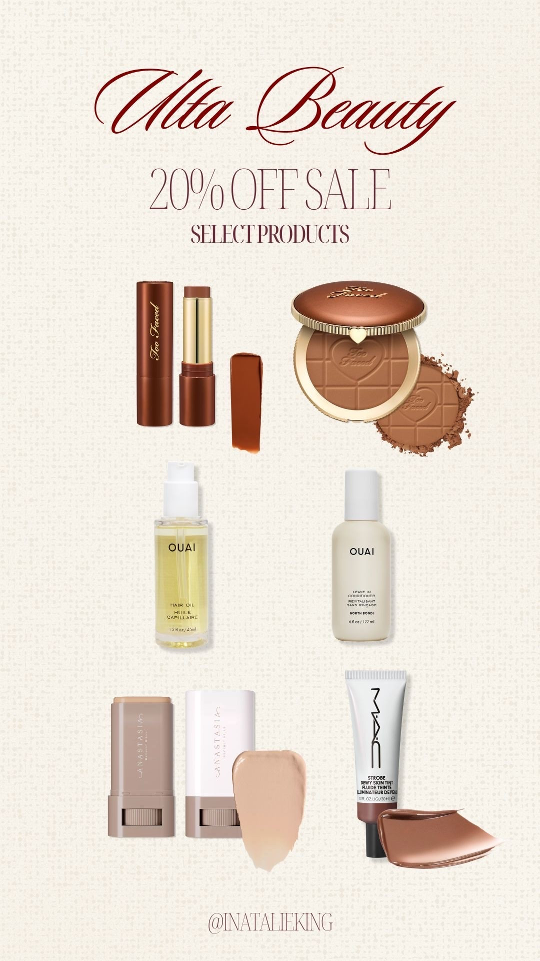 20% off select products: Save on MAC, Clinique, Tarte, Benefit Cosmetics & more. Shop now!

#LTKgrwm #LTKSaleAlert #LTKBeauty