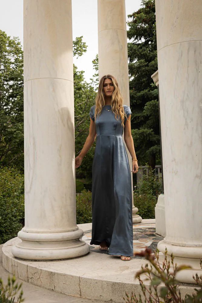 PREORDER - Lucille Maxi Dress in Slate - böhme | Bohme