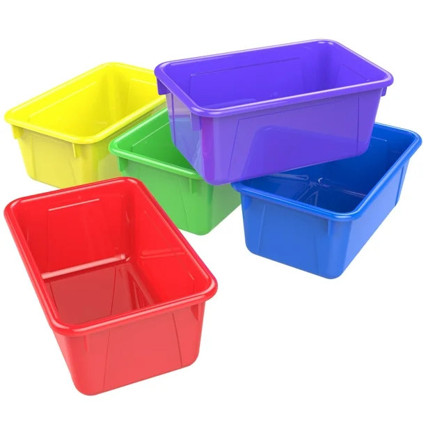 Storex Plastic Cubby Bin, Kids' Craft and Supply Storage, Assorted Colors, 5-Pack | Walmart (US)