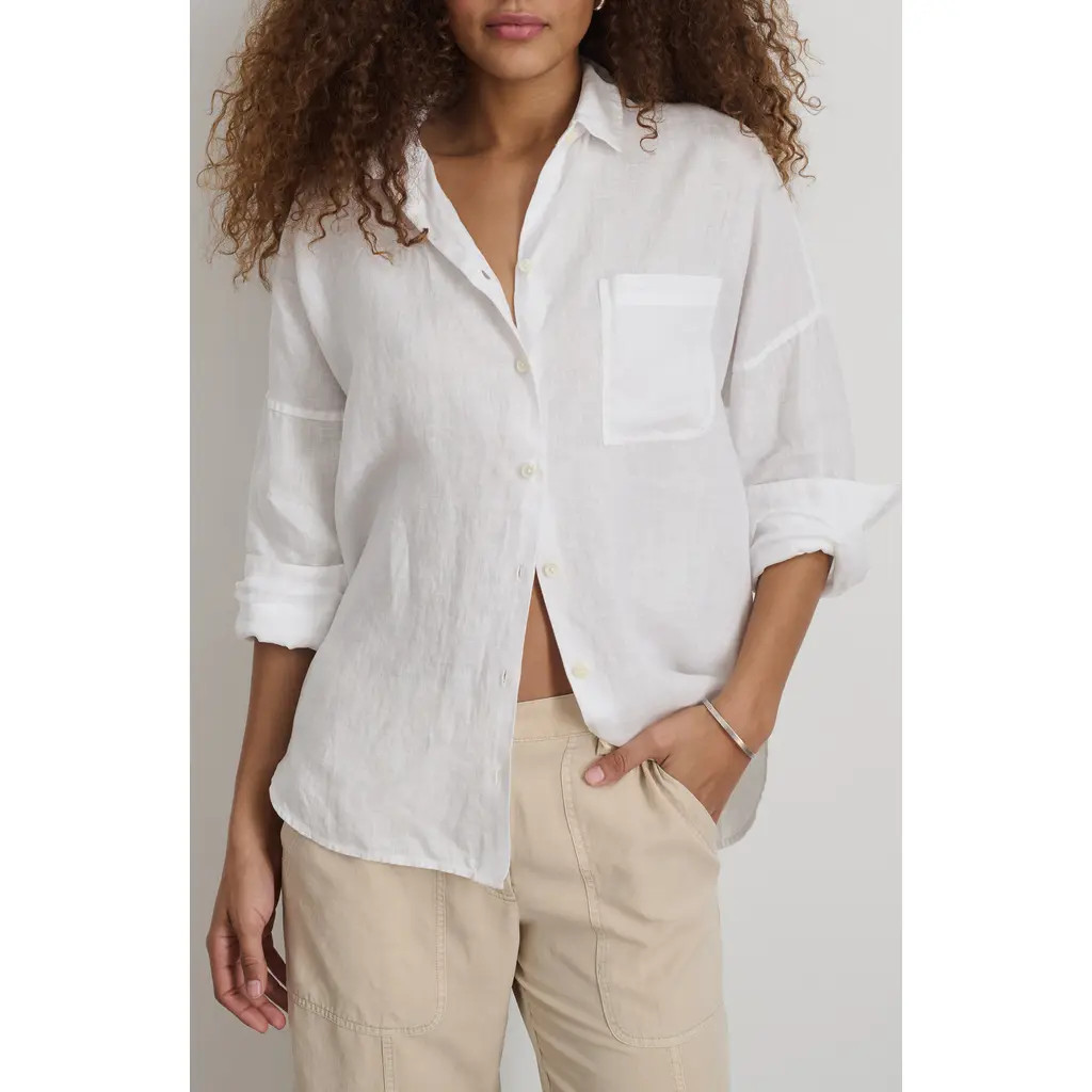 Alex Mill Jo Linen Shirt in White at Nordstrom, Size X-Small | Nordstrom