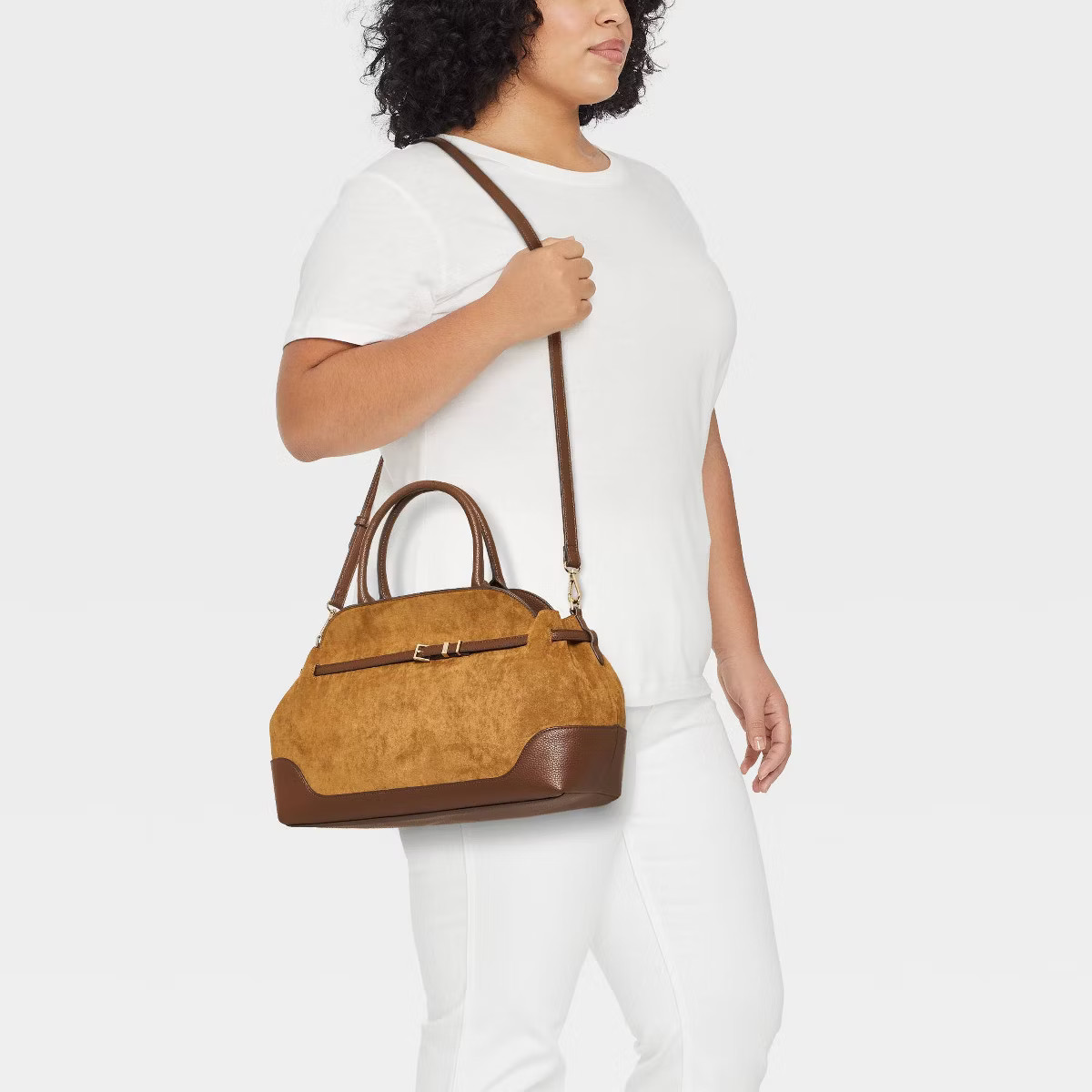 Belted Satchel Handbag - A New Day™ Brown | Target