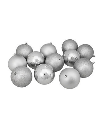 12 Count Shatterproof 4-Finish Christmas Ball Ornaments 4" 100Mm | Macy's