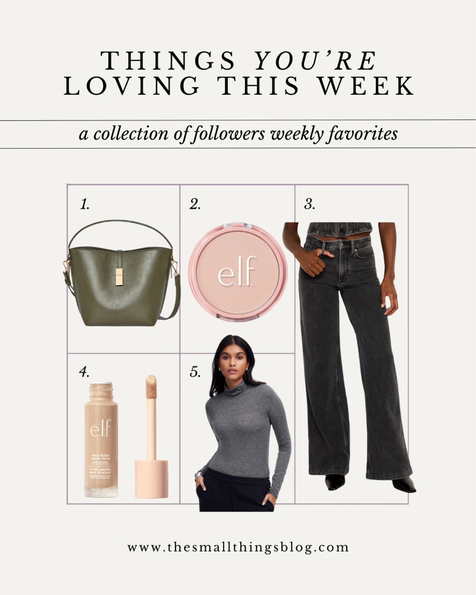 Things you’re loving this week, Madewell, Target, Walmart, elf

#LTKMostLoved #LTKBeauty #LTKFindsUnder100