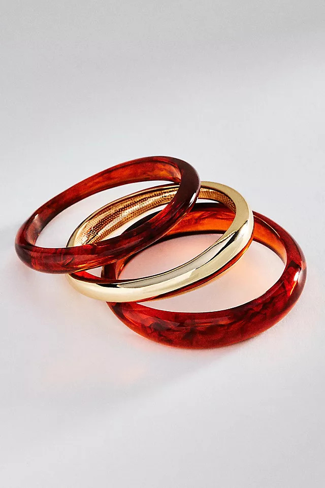 Raven Resin Bangle Bracelets, Set of 3 | Anthropologie (US)