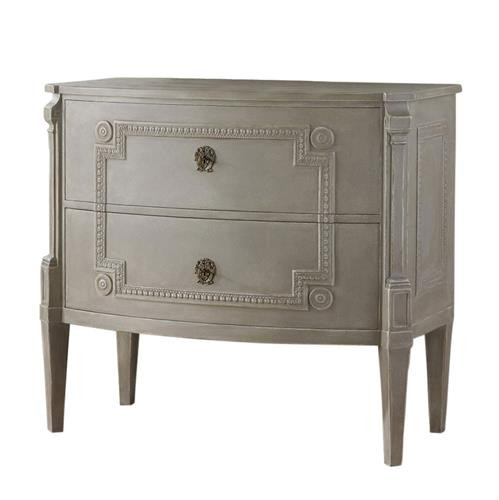 Beatrice French Country 2 Drawer Grey Nightstand | Kathy Kuo Home