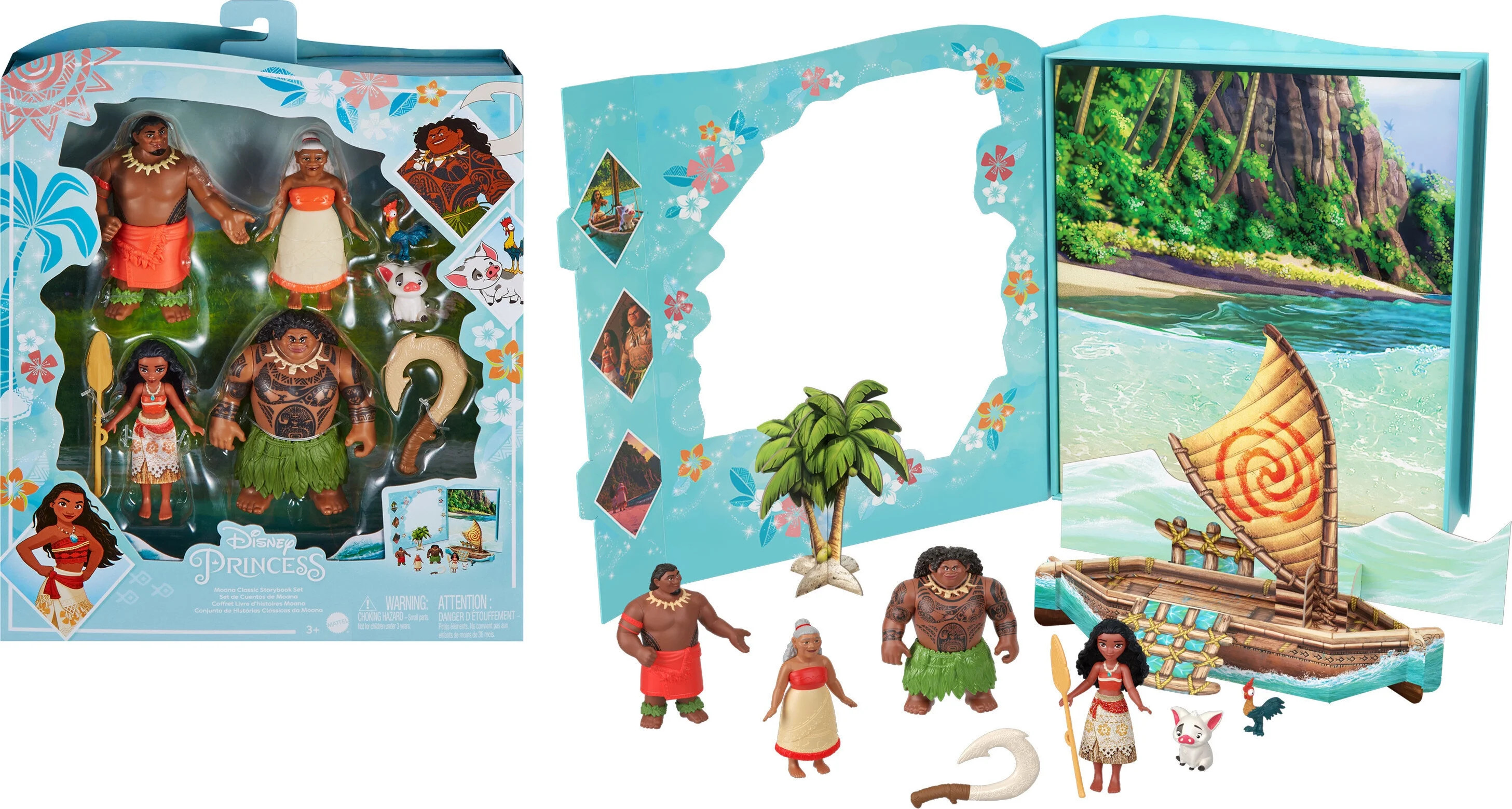 Disney Princess Moana Story Pack with 1 Moana Small Doll, 5 Character Figures and 1 Accessory | Walmart (US)