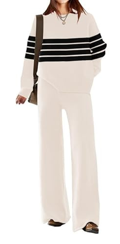 ETCYY NEW Conjunto elegante de ropa de descanso para mujer, conjunto de sudadera de punto de 2 pi... | Amazon (US)