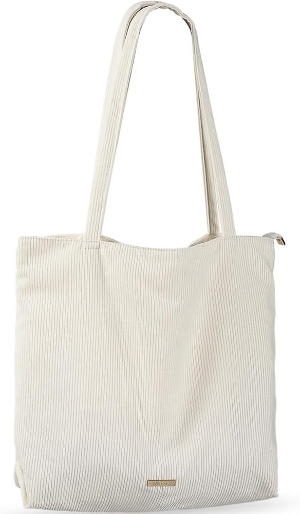 WantGor Women Corduroy Tote Bag, Large Shoulder Hobo Bags Casual Zipper Handbags Shopping Work Tr... | Amazon (US)