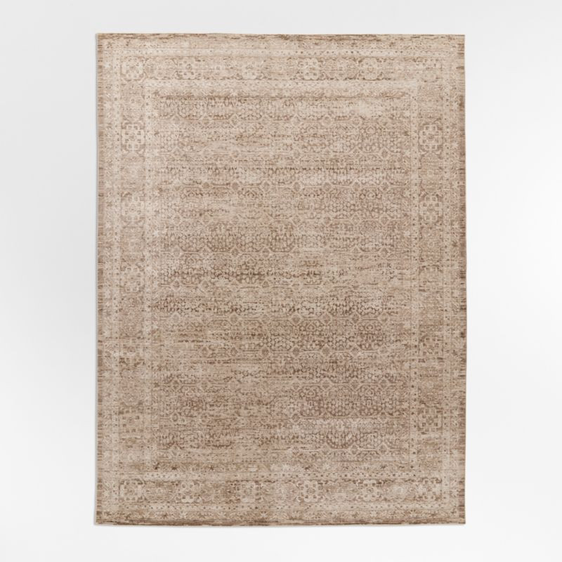 Colesbourne Wool Blend Traditional Handwoven Brown Area Rug 6'x9' | Crate & Barrel